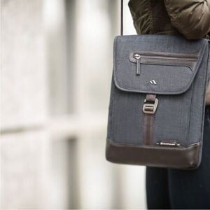 Brenthaven Collins Collection Vertical Charcoal Crossbody Messanger Bag